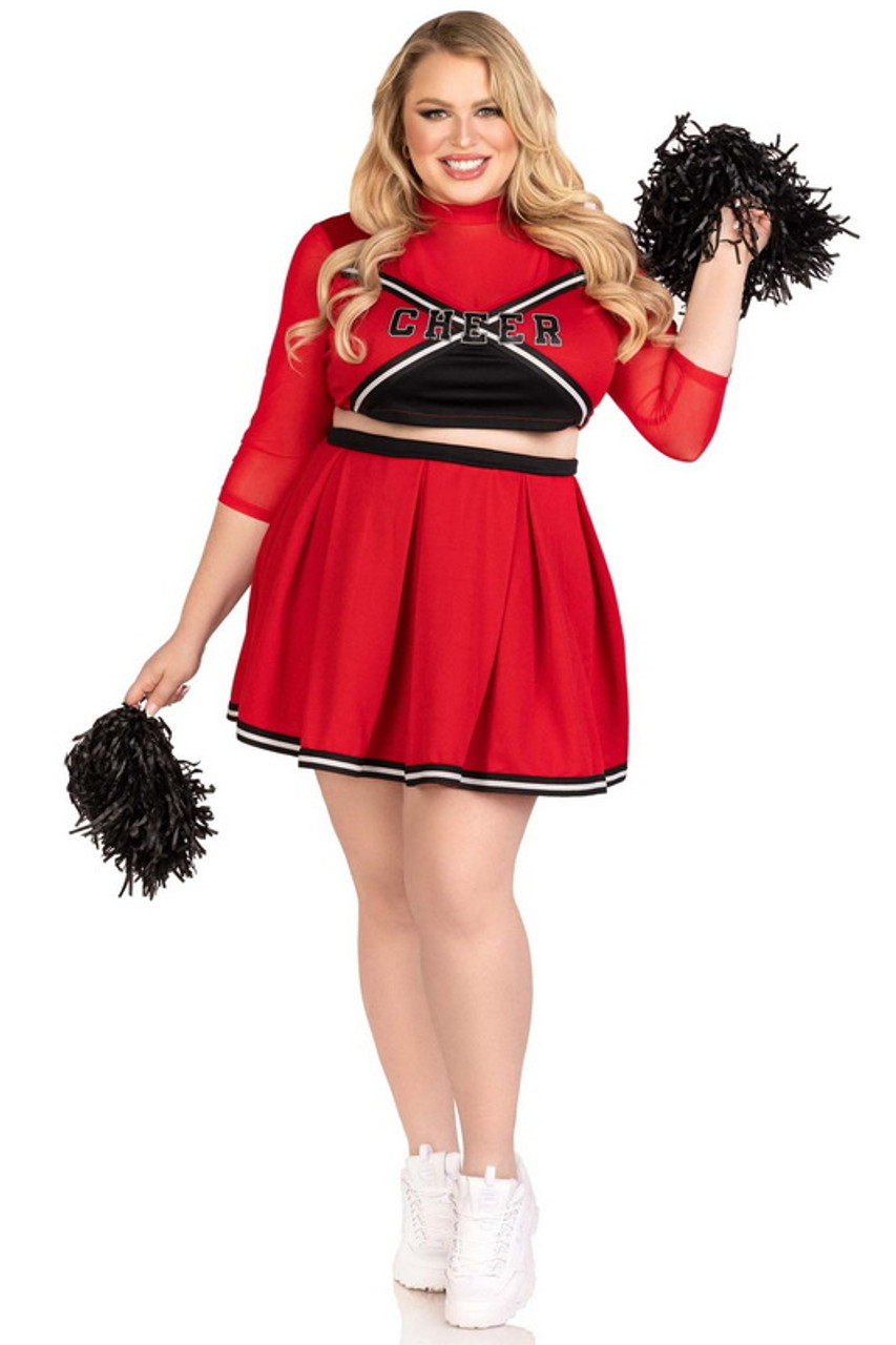 Plus Size Varsity Babe Cheerleader Halloween Costume - Spicy Lingerie